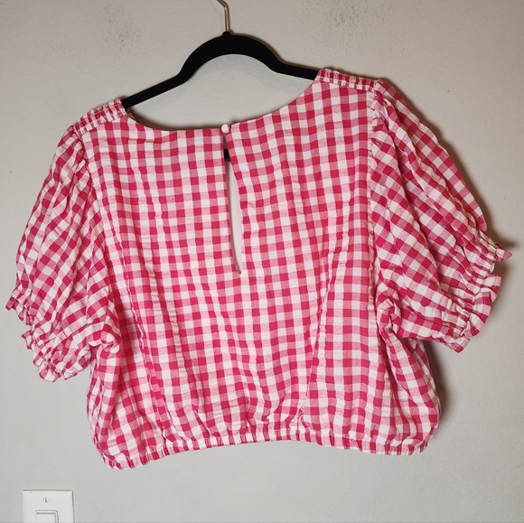 Torrid Midi Seersucker Smocked Skirt Set Pink White Gingham Plaid Size 1X - Picture 11 of 16
